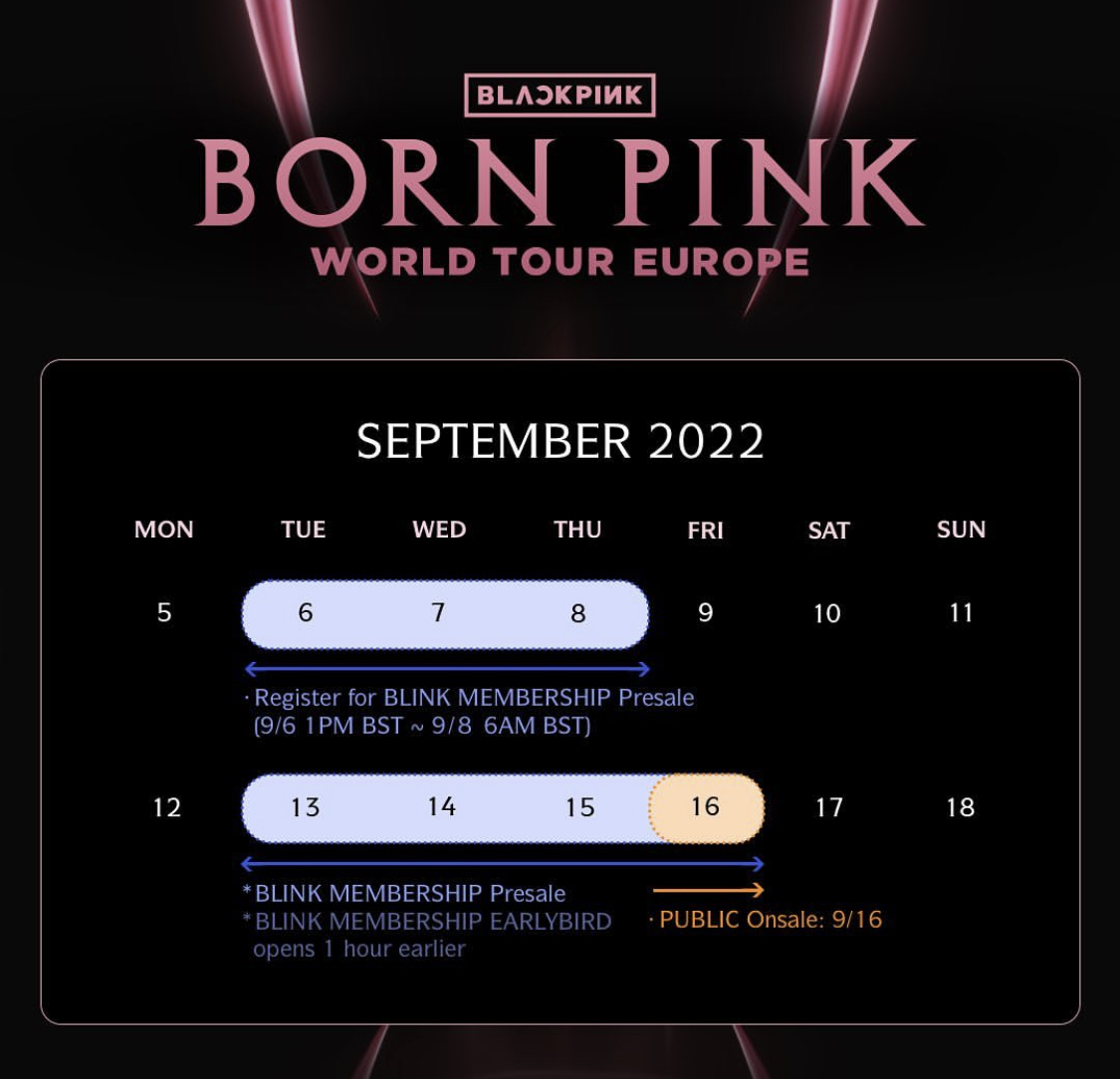 born pink tour biglietti